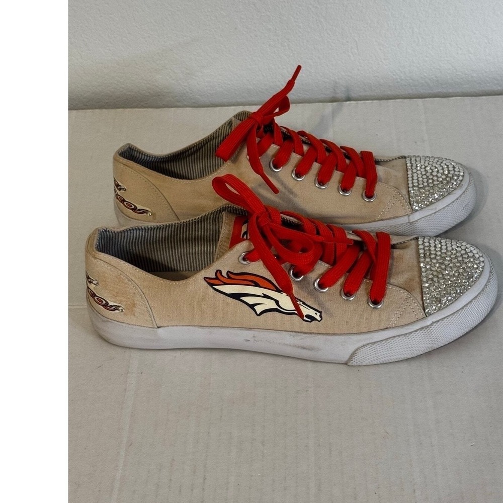 Denver Broncos Sneakers Women Rhinestone Shoes Size 8 Mossimo Gameday